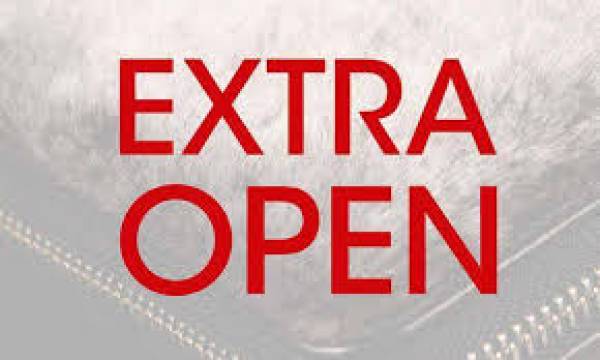 Extra open op de volgende  Maandagen